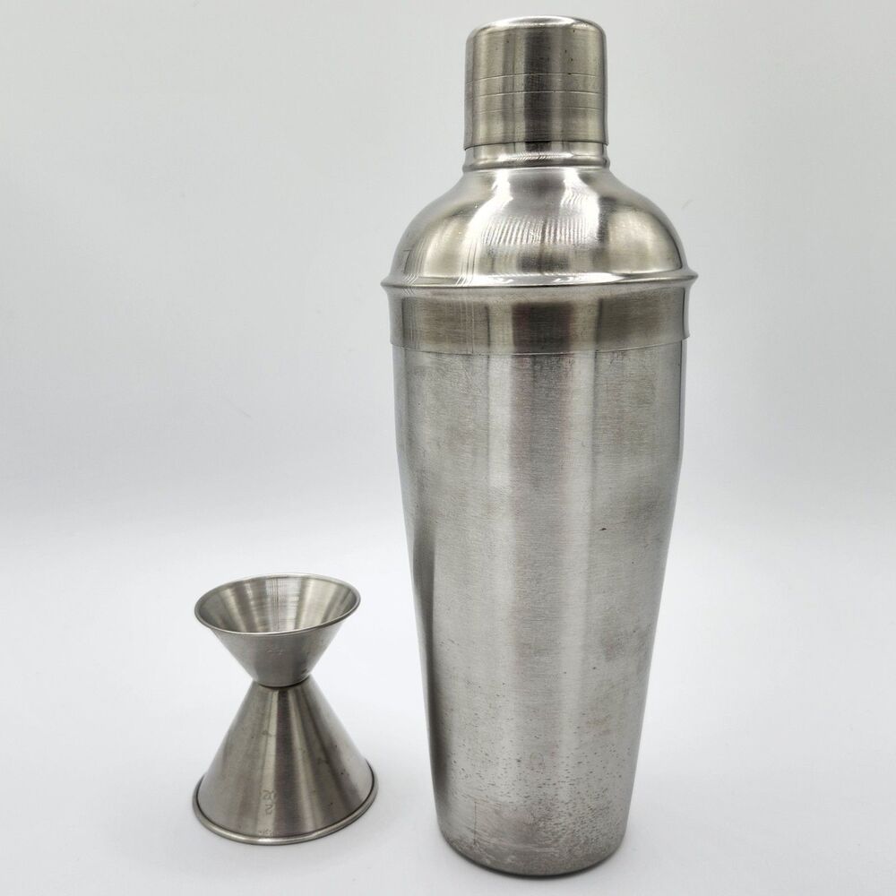 Stainless Steel 28oz Cocktail Shaker Set w/ Double Jigger Cup (Finedine)